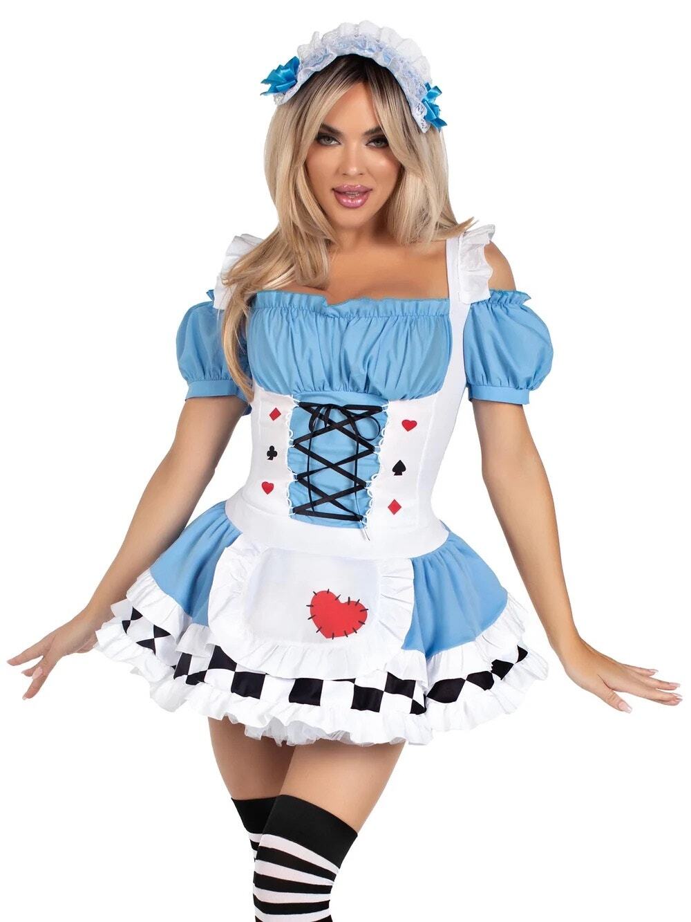 Leg Avenue Miss Wonderland Alice Costume Adult Small 4-6 83354 Blue Dress